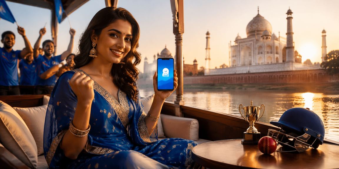 Indian gambler playing Andar Bahar card game on mobile device